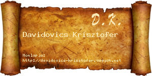 Davidovics Krisztofer névjegykártya