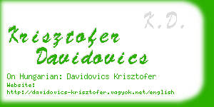 krisztofer davidovics business card